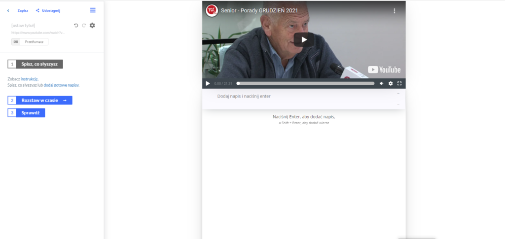 Ręczny edytor - transkrypcja online